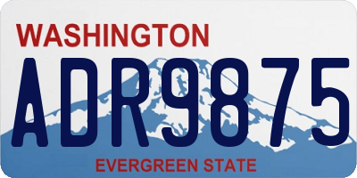 WA license plate ADR9875