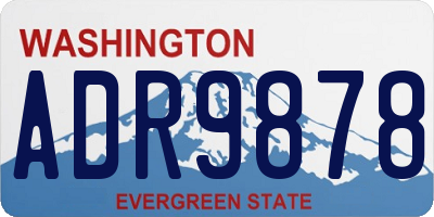 WA license plate ADR9878