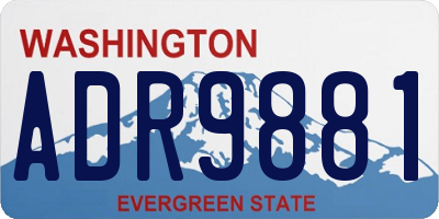 WA license plate ADR9881