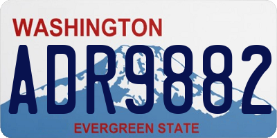 WA license plate ADR9882