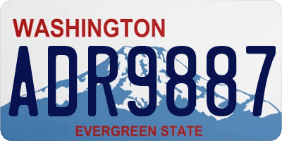 WA license plate ADR9887
