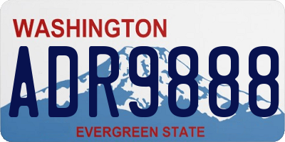 WA license plate ADR9888