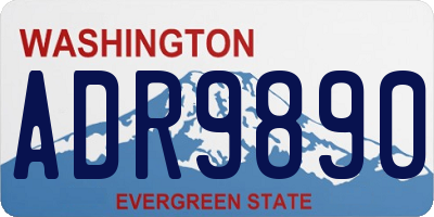 WA license plate ADR9890