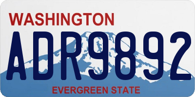 WA license plate ADR9892