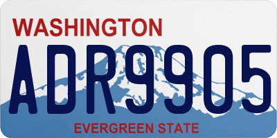 WA license plate ADR9905