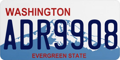 WA license plate ADR9908