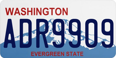WA license plate ADR9909