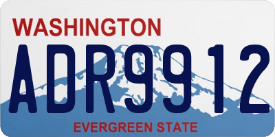 WA license plate ADR9912