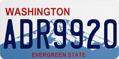 WA license plate ADR9920
