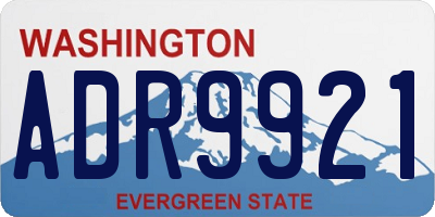 WA license plate ADR9921