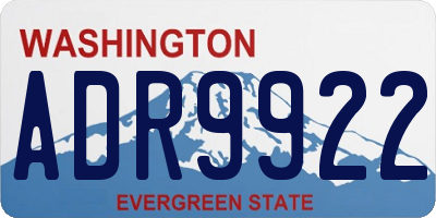 WA license plate ADR9922