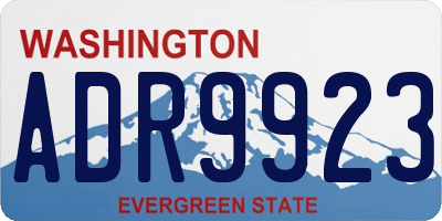 WA license plate ADR9923