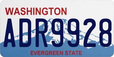 WA license plate ADR9928