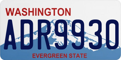 WA license plate ADR9930
