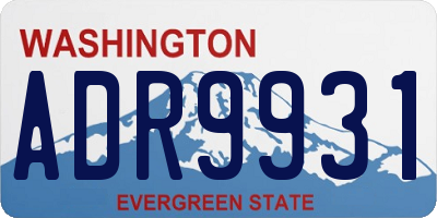 WA license plate ADR9931