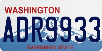 WA license plate ADR9933