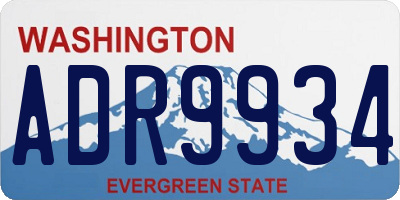 WA license plate ADR9934