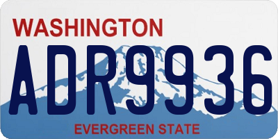WA license plate ADR9936
