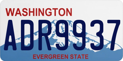 WA license plate ADR9937