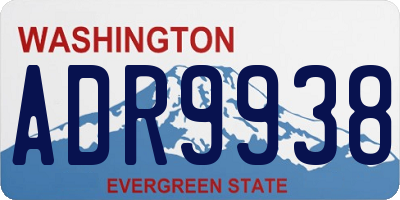 WA license plate ADR9938