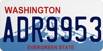 WA license plate ADR9953
