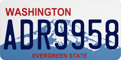 WA license plate ADR9958