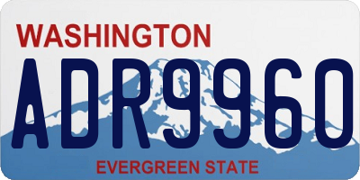 WA license plate ADR9960