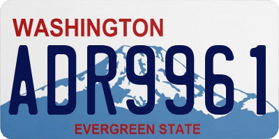 WA license plate ADR9961