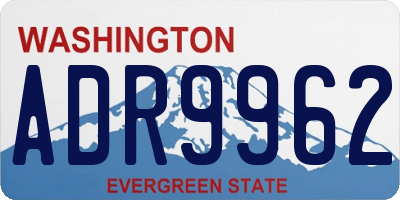 WA license plate ADR9962