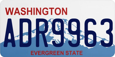 WA license plate ADR9963
