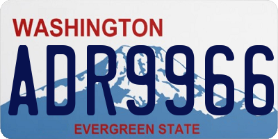 WA license plate ADR9966