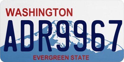WA license plate ADR9967