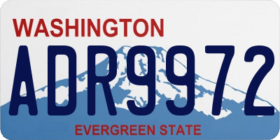WA license plate ADR9972