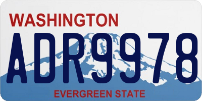 WA license plate ADR9978