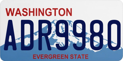 WA license plate ADR9980