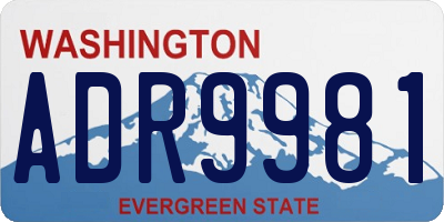 WA license plate ADR9981