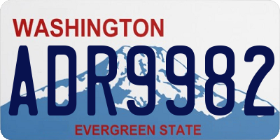WA license plate ADR9982