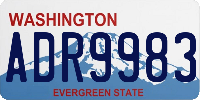 WA license plate ADR9983