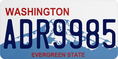WA license plate ADR9985