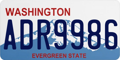 WA license plate ADR9986