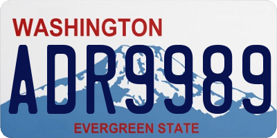 WA license plate ADR9989