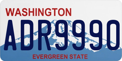 WA license plate ADR9990