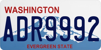 WA license plate ADR9992