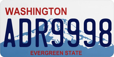 WA license plate ADR9998