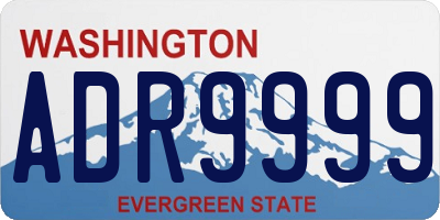 WA license plate ADR9999