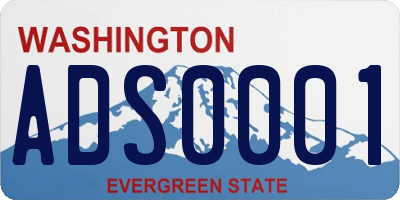 WA license plate ADS0001