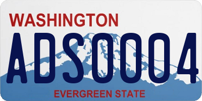 WA license plate ADS0004