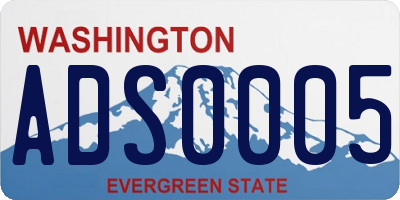 WA license plate ADS0005