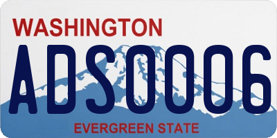 WA license plate ADS0006
