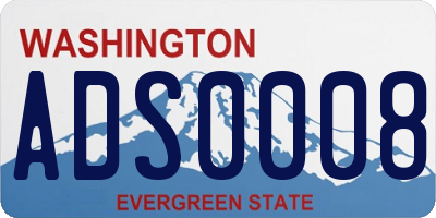 WA license plate ADS0008